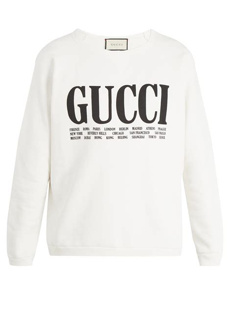 gucci white crewneck|Gucci crew neck sweater.